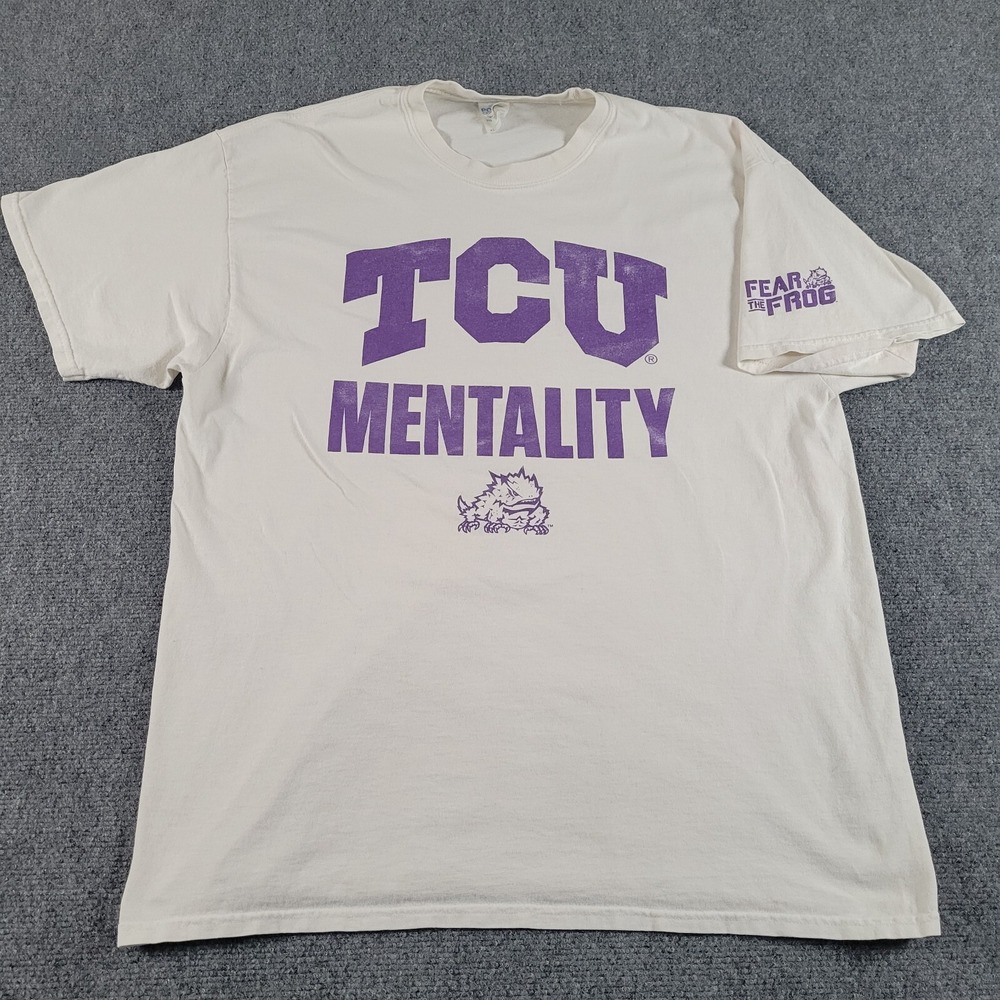 TCU Horned Frogs T-Shirt Mens XL Fear the Frog Defend Fort Dixon
